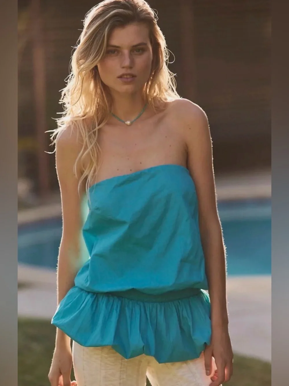 Free People Free Est Bea Bubble Tunic Top Scuba Sail Boho Festival M NWT - Picture 1 of 10